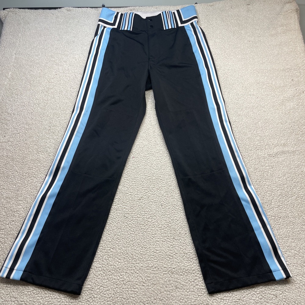 Boombah Baseball Pants Mens 36 Black Blue Venom Stripe Athletic Sports Uniform